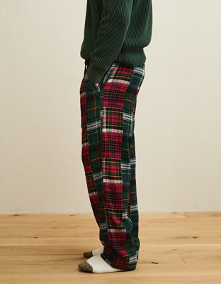 Пижамные брюки AEO Patchwork для мужчин, фланель — American Eagle, цвет: Patched And Stitches — фото 5