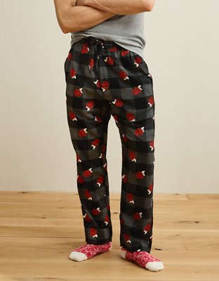 Пижамные брюки AEO Snoopy для мужчин, фланель — American Eagle, цвет: Угольный — фото 6