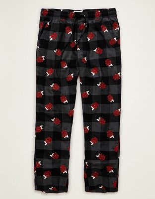 Пижамные брюки AEO Snoopy для мужчин, фланель — American Eagle, цвет: Угольный — фото 3