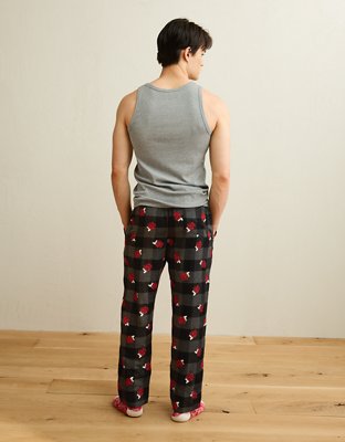 Пижамные брюки AEO Snoopy для мужчин, фланель — American Eagle, цвет: Угольный — фото 2