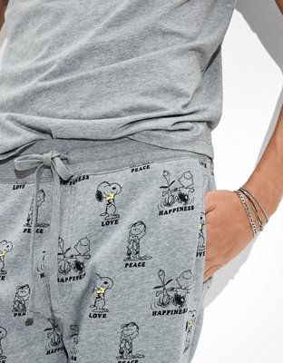 Мужские топы American Eagle AE Fleece Snoopy T-Shirt + Jogger Lounge Set — фото 5
