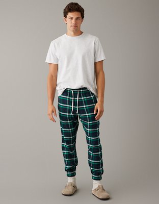 Mens flannel jogger on sale pants