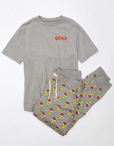 AE Conjunto de pijama de fleece de El Grinch