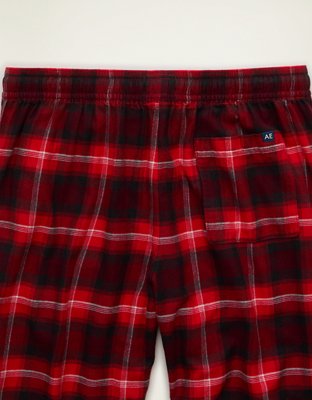 Пижамные брюки AEO Plaid для мужчин, фланель — American Eagle, цвет: Кирпичный красный — фото 4