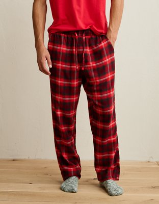Пижамные брюки AEO Plaid для мужчин, фланель — American Eagle, цвет: Кирпичный красный — фото 5