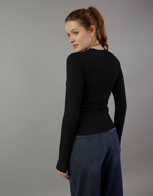 Женские топы American Eagle AE Long-Sleeve Thermal Top — фото 2