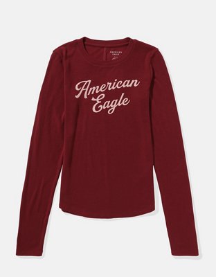 AE T-shirt Térmica Larga y Delgada Manga Larga con Gráfico de Logotipo