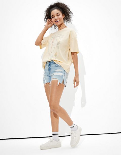 Женские футболки American Eagle AE Oversized Tropics Graphic T-Shirt