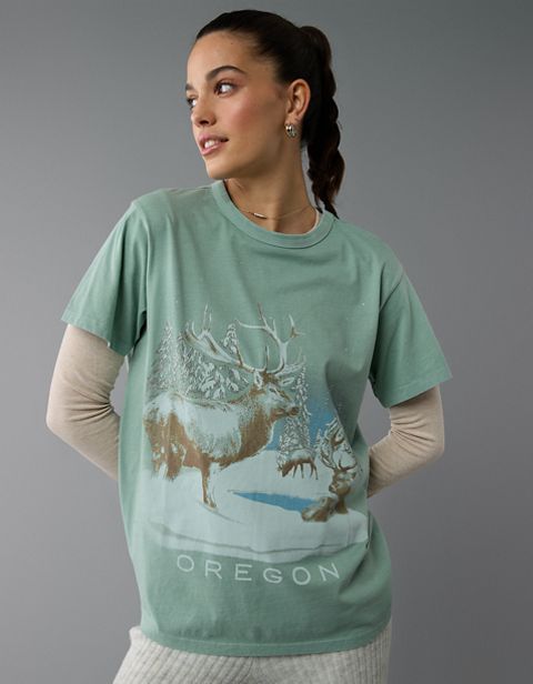 Женские футболки American Eagle AE Oregon Holiday Graphic T-Shirt