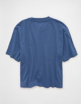 Женская футболка American Eagle AE Boxy Americana Graphic, цвет: Синий — фото 4