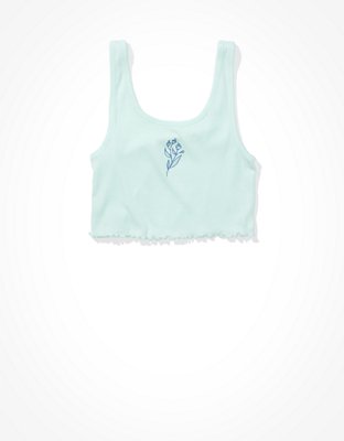 Женские топы American Eagle AE Cropped Graphic Tank Top — фото 3
