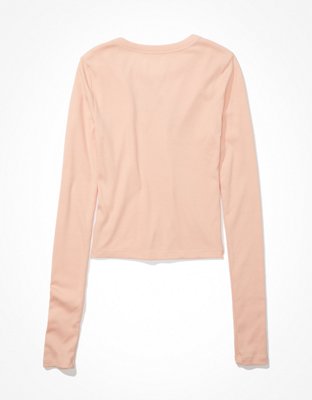 Женские футболки American Eagle AE Long-Sleeve Cupid Graphic Baby Tee — фото 4