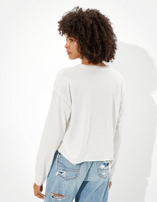 Женские футболки American Eagle AE Long Sleeve Cropped Graphic T-Shirt — фото 2