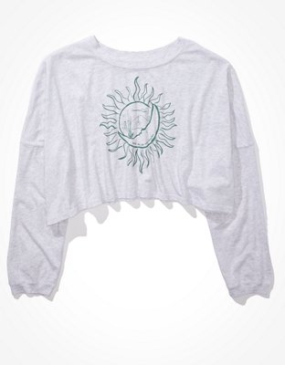 AE Long-Sleeve Sun + Moon Graphic T-Shirt