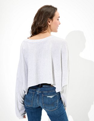 Женские футболки American Eagle AE Long-Sleeve Sun + Moon Graphic T-Shirt — фото 2