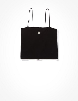 Image of AE Bungee Strap Graphic Tank Top Women's Black XXS