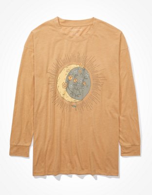 Женские футболки American Eagle AE Oversized Long-Sleeve Celestial Graphic T-Shirt — фото 3