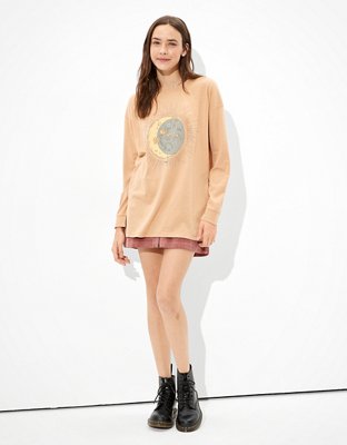 Женские футболки American Eagle AE Oversized Long-Sleeve Celestial Graphic T-Shirt — фото 4