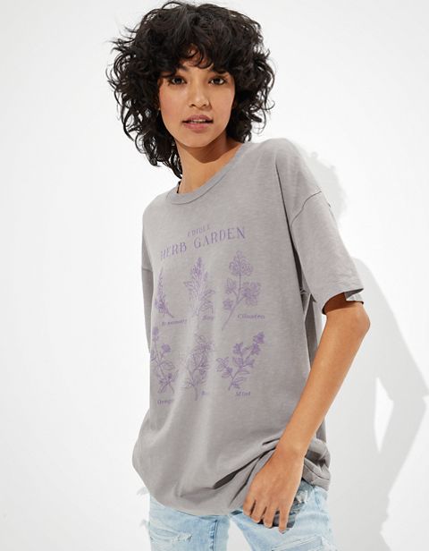 Женские футболки American Eagle AE Oversized Herb Graphic T-Shirt