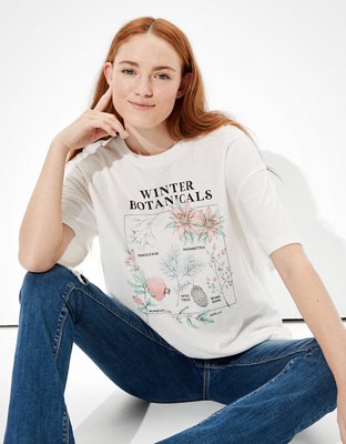 AE Oversized Winter Botanical Graphic TShirt