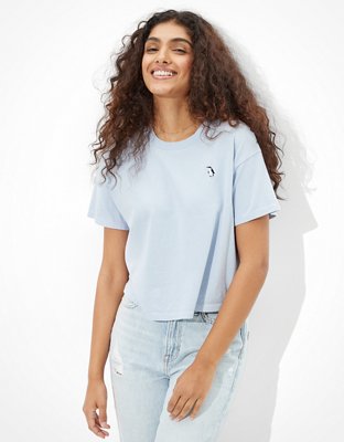 Женские футболки American Eagle AE Cropped Penguin Graphic T-Shirt — фото 4