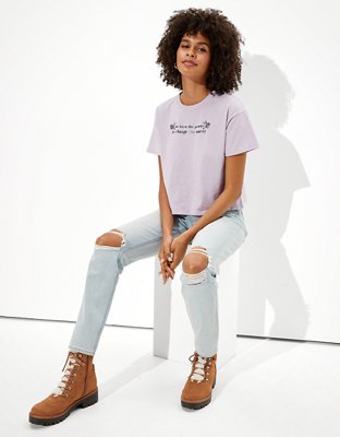 Женские футболки American Eagle AE Change The World Graphic T-Shirt — фото 4