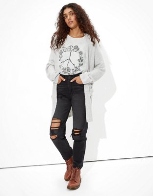 AE Oversized Tie Dye Peace Graphic T-Shirt