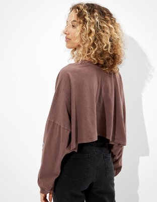 AE Long-Sleeve Flower Graphic T-Shirt