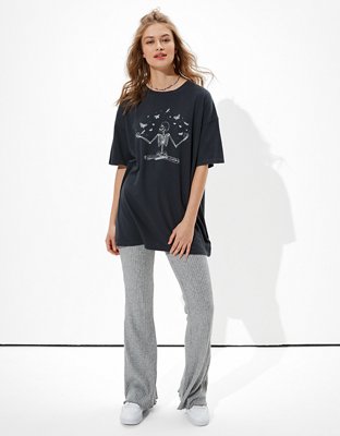 Женские футболки American Eagle AE Oversized Skeleton Graphic T-Shirt — фото 4