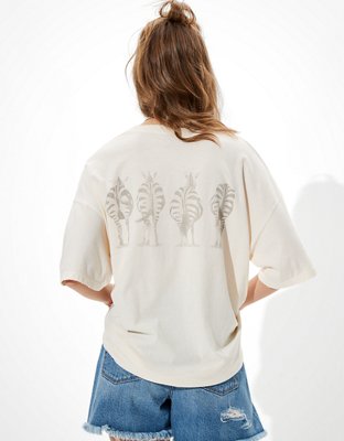 Женские футболки American Eagle AE Oversized Zebra Graphic T-Shirt — фото 2
