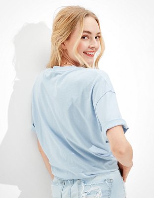 Женские футболки American Eagle AE Oversized Flowers Graphic T-Shirt — фото 2