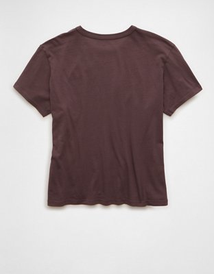 Женская футболка American Eagle AE Ex-Boyfriend Graphic, цвет: Коричневый — фото 4
