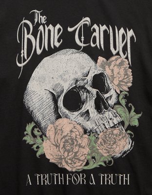 Женская футболка American Eagle AE Oversized A Court of Thorns and Roses Graphic, цвет: Выцветший чёрный — фото 5
