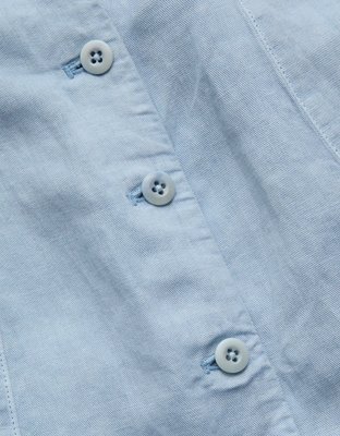 Женская юбка American Eagle AE77 Linen-Blend Maxi, цвет: Синий — фото 7