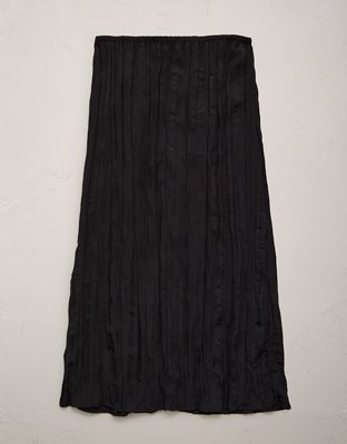 AE77 Textured Pull-On Midi Skirt