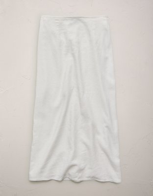 AE77 Linen-Blend Wrap Midi Skirt