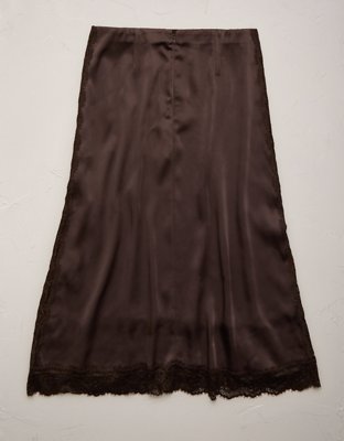 AE77 Satin Slip Lace Skirt