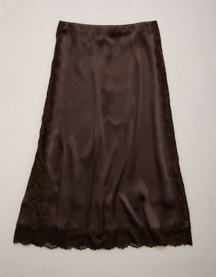 AE77 Satin Slip Lace Skirt