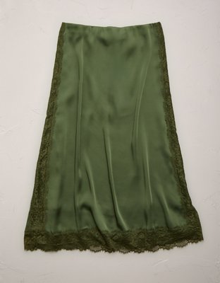 AE77 Satin Slip Lace Skirt