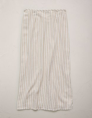 AE77 Linen-Blend Wrap Midi Skirt