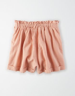 Женские брюки American Eagle AE High-Waisted Button Front Paperbag Short — фото 4