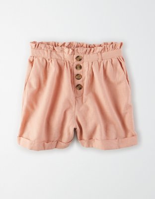 Женские брюки American Eagle AE High-Waisted Button Front Paperbag Short — фото 3