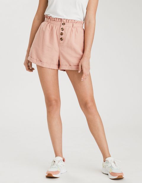 Женские брюки American Eagle AE High-Waisted Button Front Paperbag Short