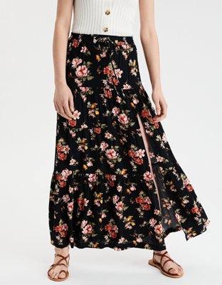 Ae High Waisted Tiered Maxi Skirt 1261