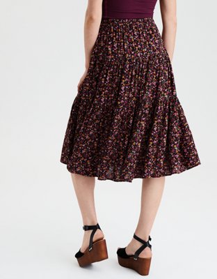 Женские юбки American Eagle AE High-Waisted Tiered Midi Skirt — фото 2