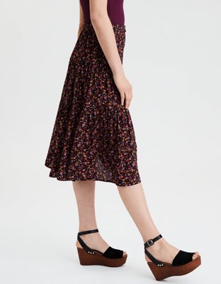 Женские юбки American Eagle AE High-Waisted Tiered Midi Skirt — фото 4