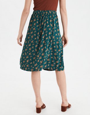 Женские юбки American Eagle AE High-Waisted Button Front Midi Skirt — фото 2