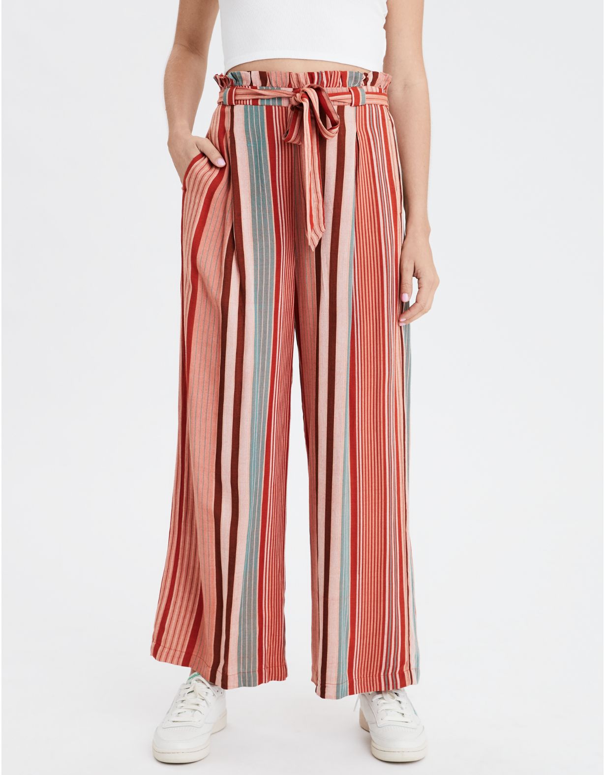 AE High-Waisted Tie Front Paperbag Pant