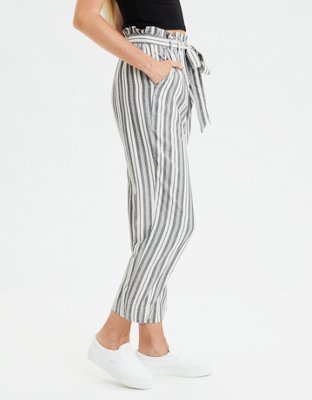 Женские брюки American Eagle AE High-Waisted Striped Tapered Pant — фото 4