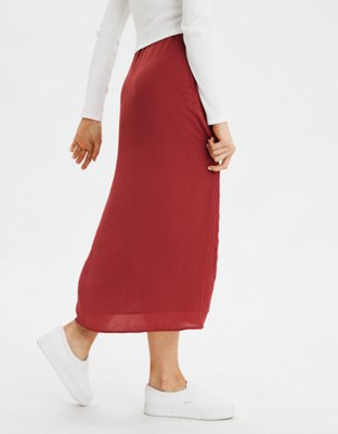 Женские юбки American Eagle AE High-Waisted Silky Midi Skirt — фото 3